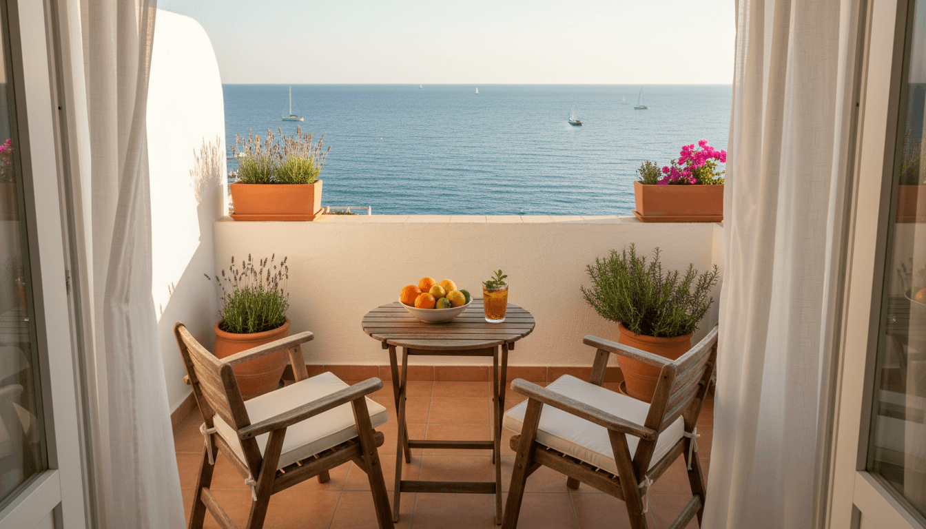 Sunset view over the Ionian Sea from a hillside