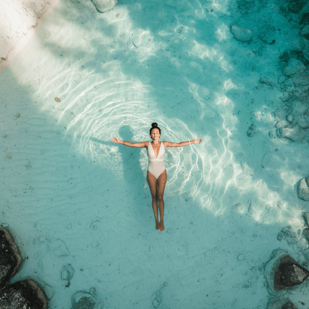 Shipwreck Beach from above with turquoise water
